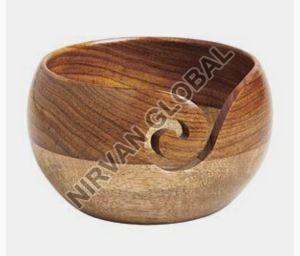 Wooden Knitting Yarn Bowl